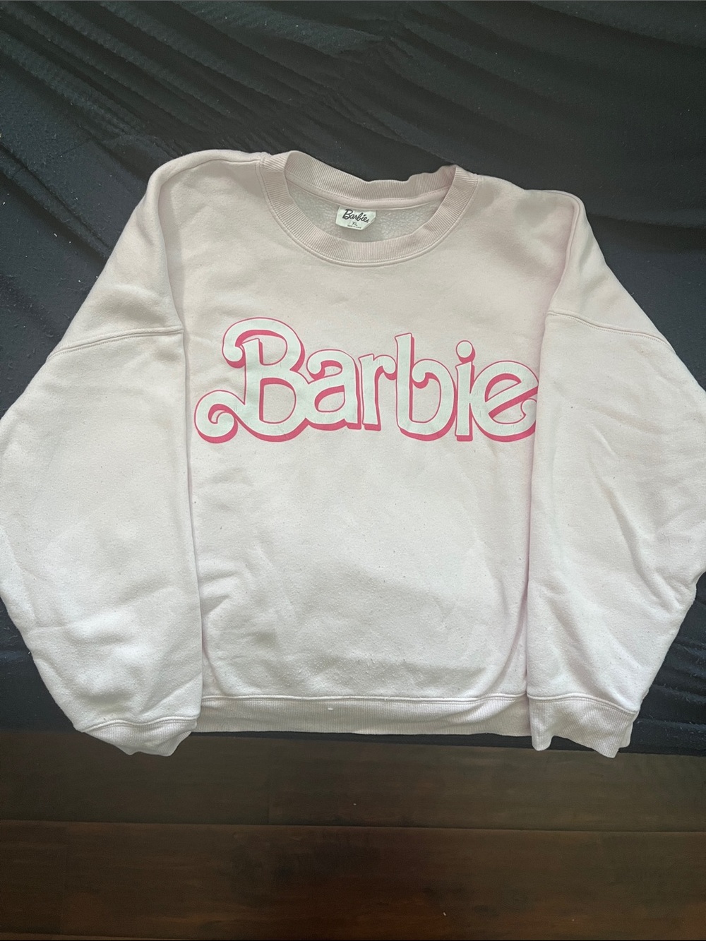Barbie Light Pink Crewneck Sweater with Bold Pink Logo